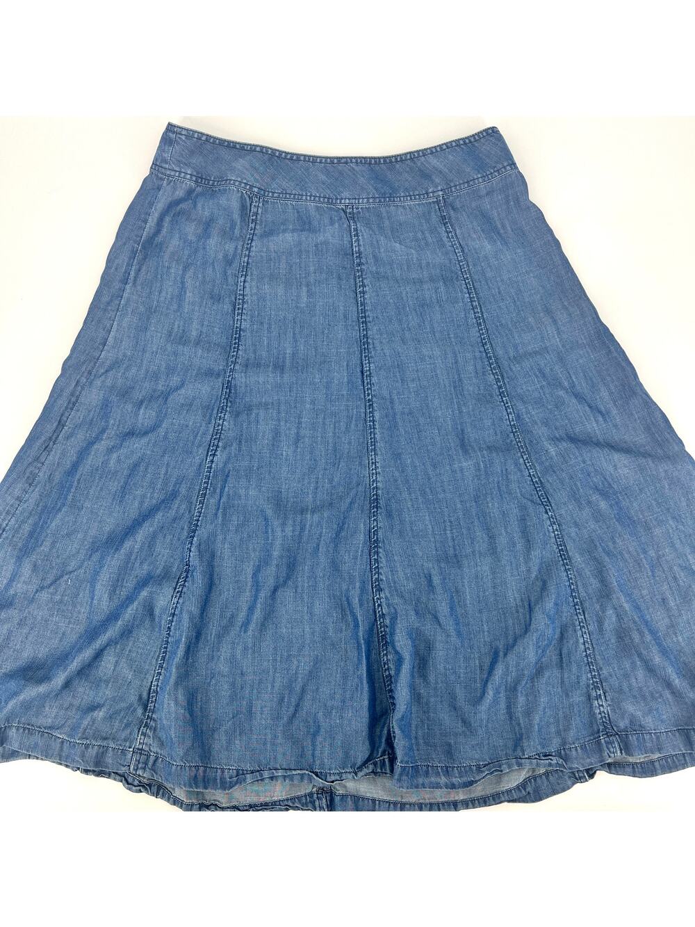 Coldwater Creek Lyocell Denim Skirt Size 14 P Side Zip Preowned